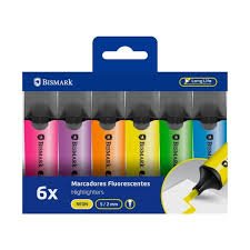 6 marcadores fluorescentes bismark
