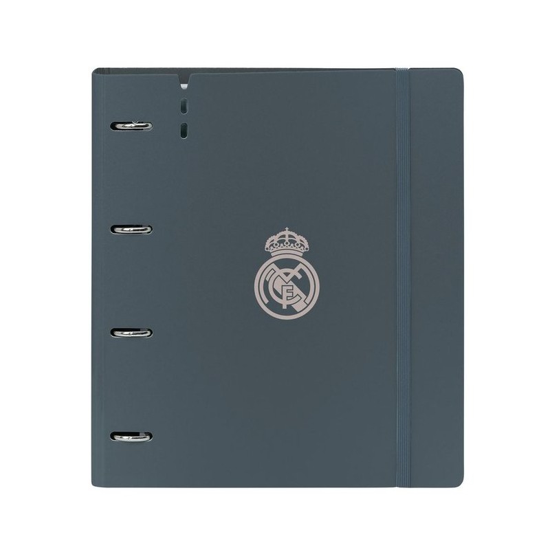 carpeta 4 anillas real madrid gris oscuro