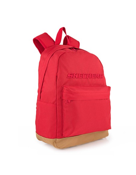 mochila skechers roja con base camel mochila skechers roja con base camel